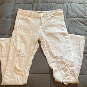 Refuge size 0 ripped white jeans